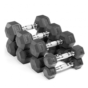 Hex Rubber Dumbbell