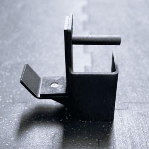 Gym Accessories- (300*300)- Side view of a single J Hook/J Cup for power rack placed vertically