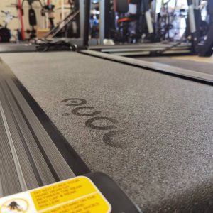 Cardio Equipment- Low resolution (300*300) image of Foldable Treadmill DB-2001 with low angle profile view of the moving surface