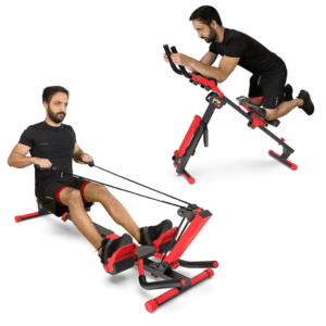 Cardio Equipment- (300*300)- Representations of 2 different workouts using the 3-In-1 Foldable Ab Rowing Machine