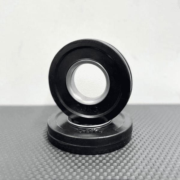 Strength Training Equipment- Pair of 0.5KG Olympic Change plates, one flat and the other vertically placed on top