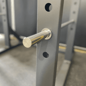 Strength Training Equipment- (300*300)- Close side view of the attached barbel with the Commercial Power cage Full rack (150KG)