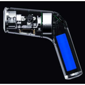 Weight Lifting Gear- (300*300)- (Side angle) Cutaway view of the HOME-G Massage Gun with view of internal mechanism