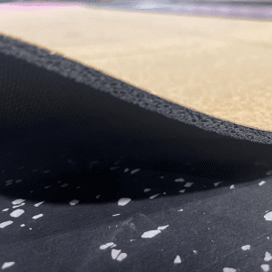 Yoga Product-(300*300)- Close view of the Cork Yoga Mat lifted on one side