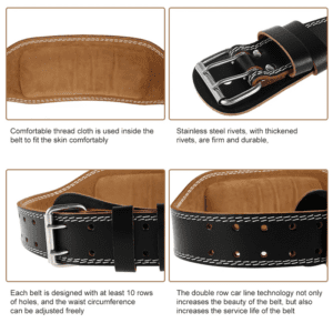 Leather weightlifting belt detailed description