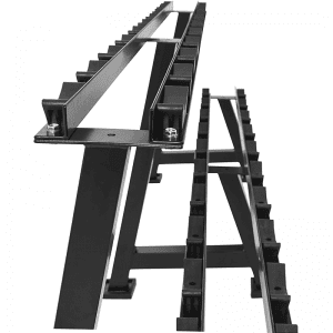 Strength Training Equipment- (300*300)-Cropped-upper view of the Heavy Duty 2 Tier Dumbbell with storage area visible