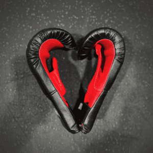 Gym Accessories- A pair of Don Oliver Black and red training bag mitts placed vertically together