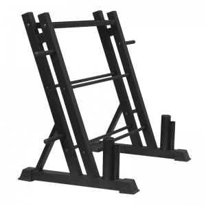 Strength Training Equipment- Profile view of the Dumbell & Weights Storage Rack