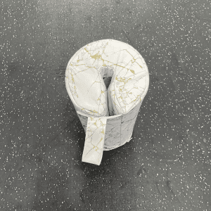 Strength Training Equipment- (300*300)- Top-View of the White Gold Barbell Pad placed vertically