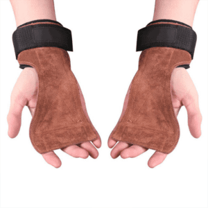 Flat anti skid cowhide weight lifting pad wearing in hand