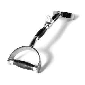 Gym Accessories- Profile view of the Wide Grip D Handle Pull Down Rowing Bar in white background