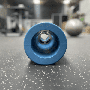 Gym Equipment- (300*300)- Side view of the 12KG Light-Blue Colour VIPR Natural Rubber Weight Fitness Barrel