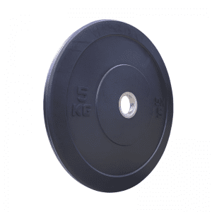 Strength Training Equipment- (300*300)- 5KG Premium Rubber Bumper Plate in vertical position
