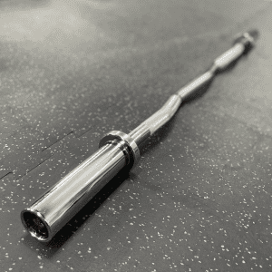Strength Training Equipment- Profile view of the 120cm Chrome Olympic Curl Bar