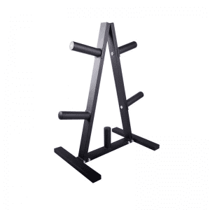 Strength Training Equipment- Black Olympic Weight Plate Storage Rack