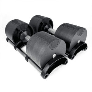 Adjustable 32kg dumbbell set top view