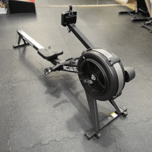 Air rowing machine side view